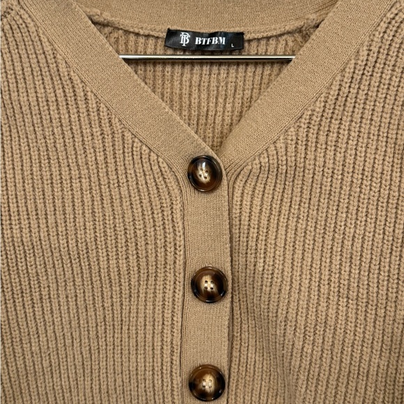 Retro High End BTFBM Thick Tan Women’s L Sweater MINTY - Picture 4 of 4
